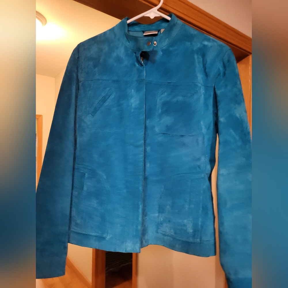 Womens chicos suade Leather jacket size large
